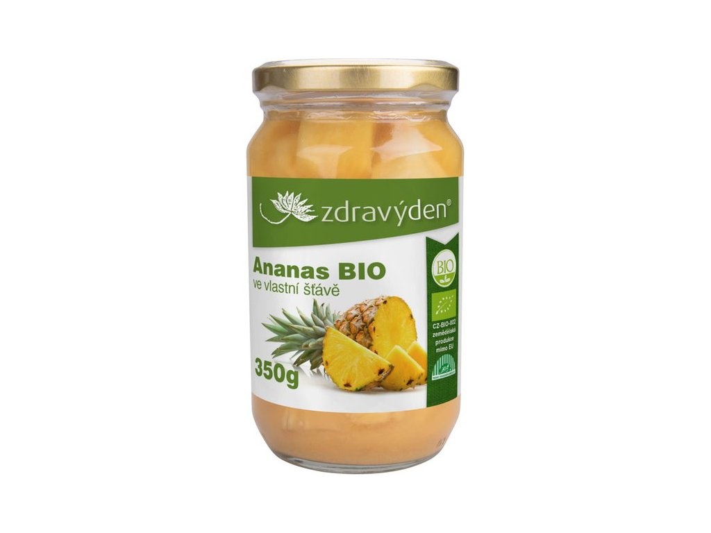 BIO ananas ve vlastní šťávě 350 ml Zdravý den